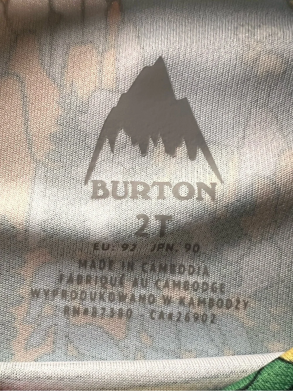 Burton Kids' 2T Long Sleeve Green Scenic Rash Guard Summer Water Play